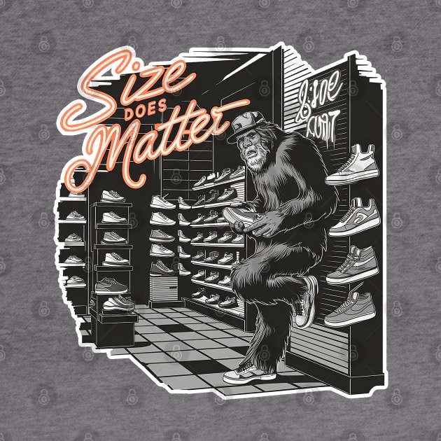 Sasquatch buying shoes, size does matter by QuirkyCil